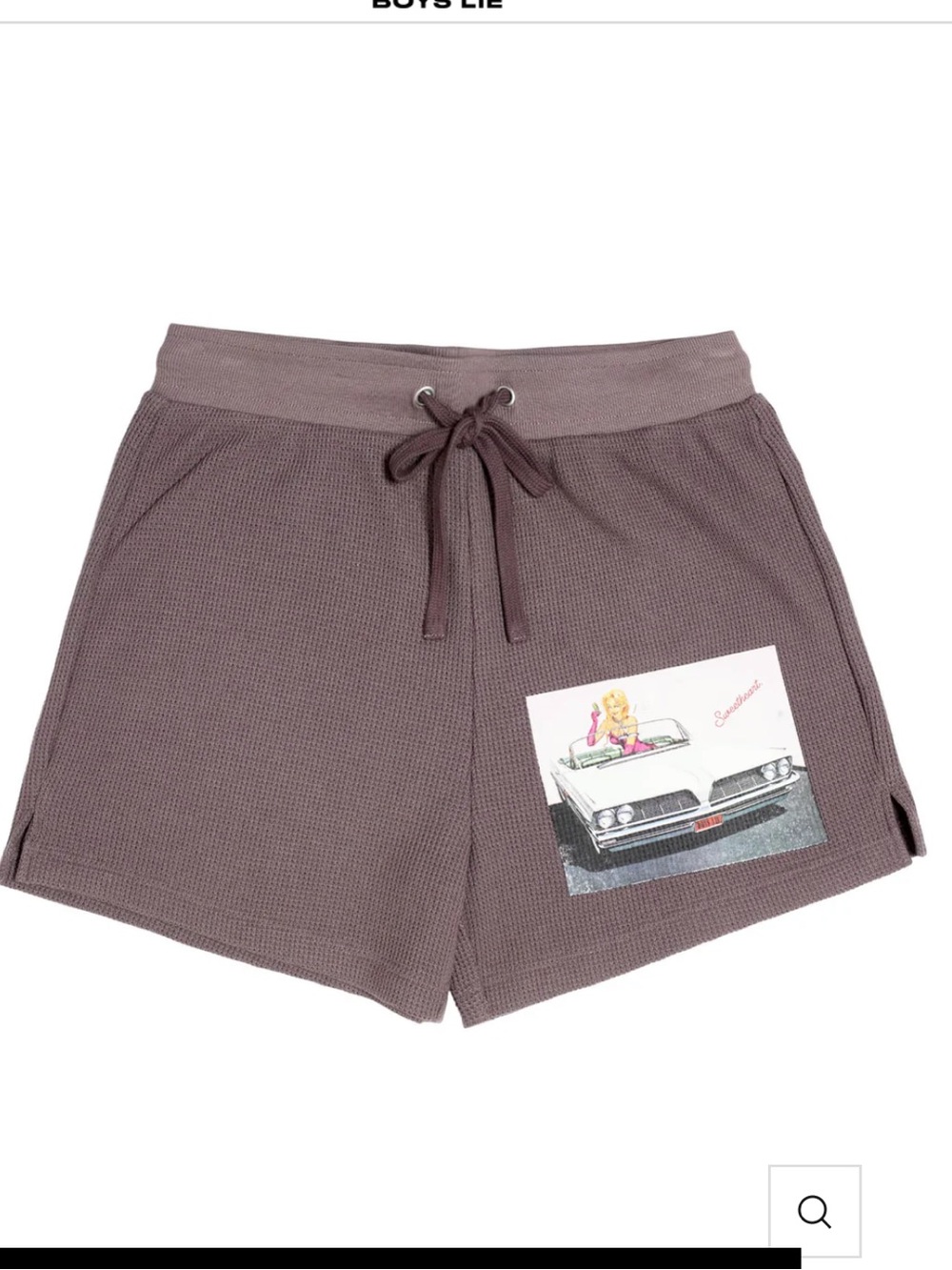 Boys Lie Waffle Knit Shorts in mauve purple eggplant Classic car